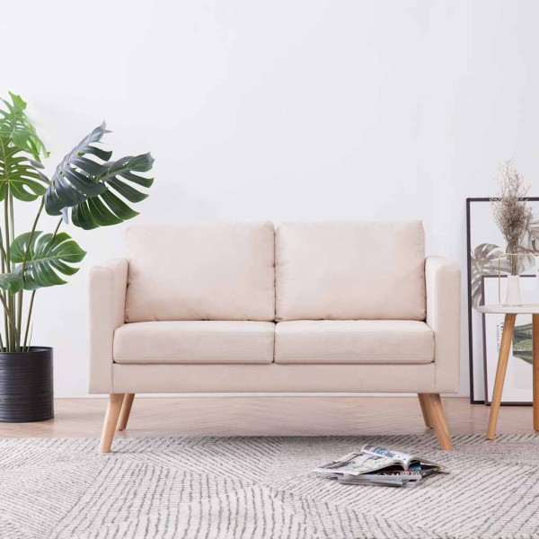 Double sofa, cream color, fabric