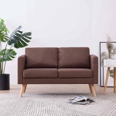 Double sofa, brown, fabric