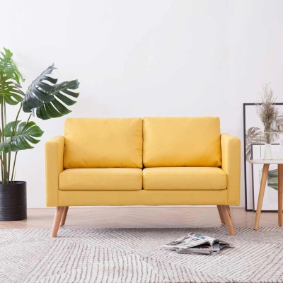 Double sofa, yellow, fabric