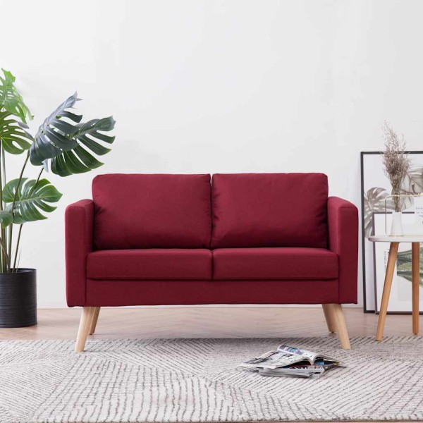Double sofa, wine red color, fabric