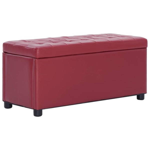 Storage box-ottoman, red. wine sp., 87.5cm, artificial leather