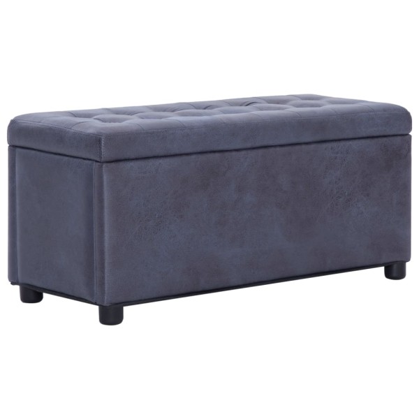 Storage box-ottoman, gray, 87.5 cm, artificial leather