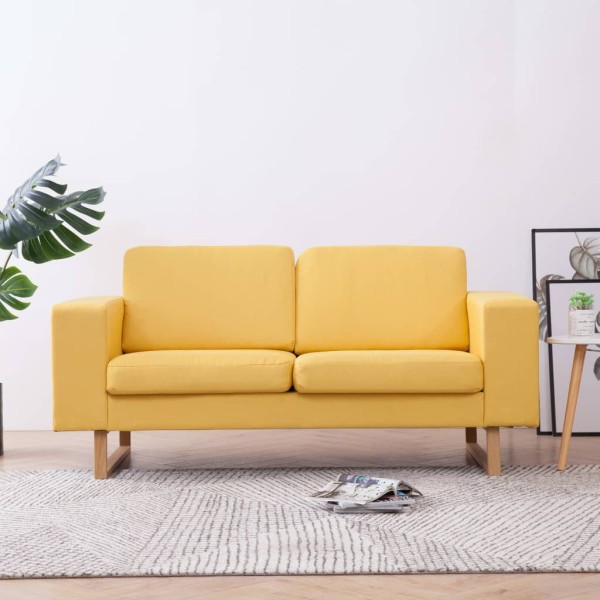 Double sofa, yellow, fabric