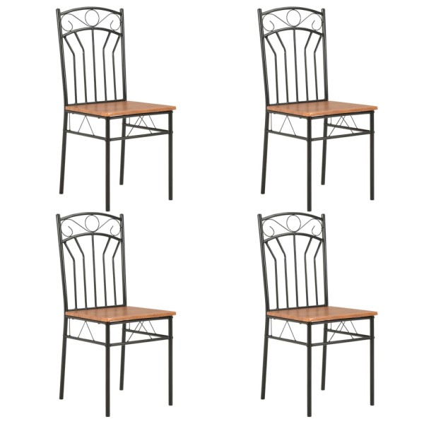 Dining room chairs, 4 pcs., brown, MDF