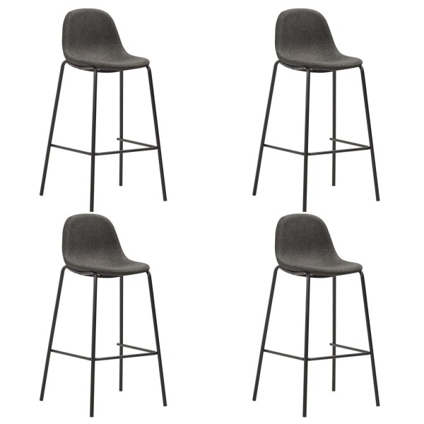 Bar stools, 4 pcs., dark gray color, fabric