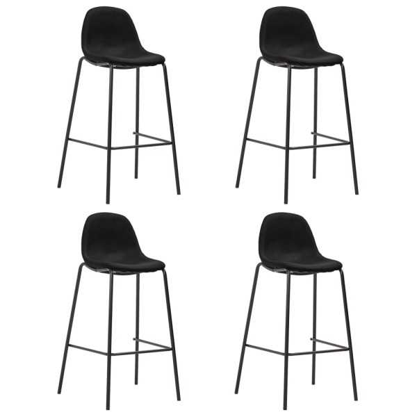 Bar stools, 4 pcs., black, fabric