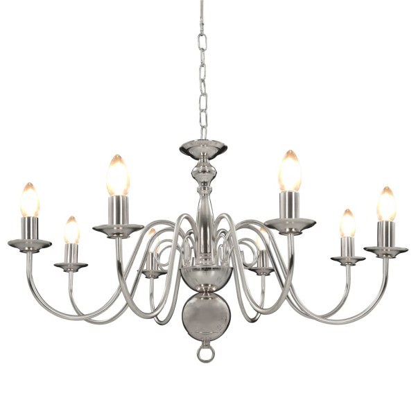 Brush, silver color, 8 x E14 bulbs