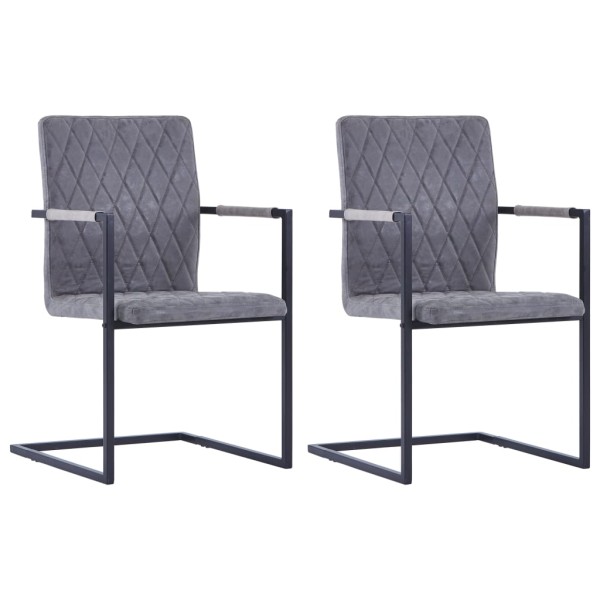 Gambine dining chairs, 2 pcs., dark gray, artificial leather