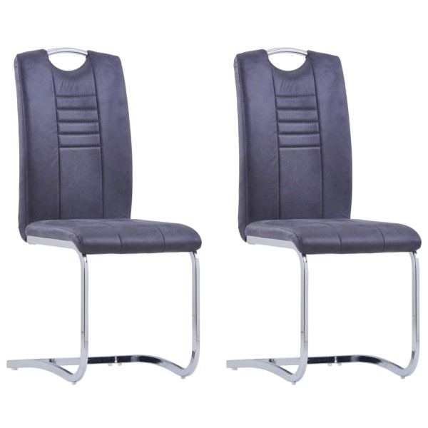 Gambian dining chairs, 2 pcs., gray, artificial leather