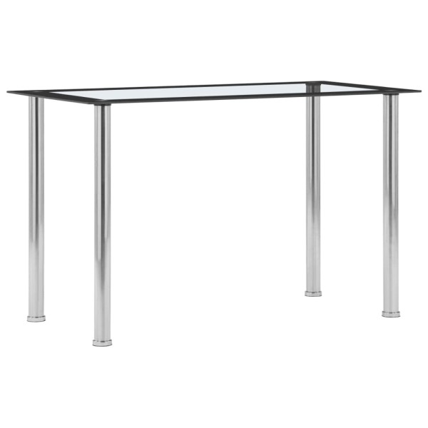 Dining table, black and transparent, 120x60x75cm, glass