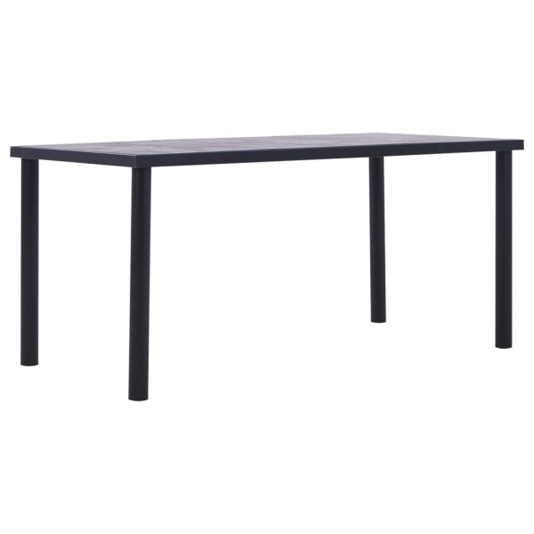 Dining table, black and concrete gray, 160x80x75cm, MDF