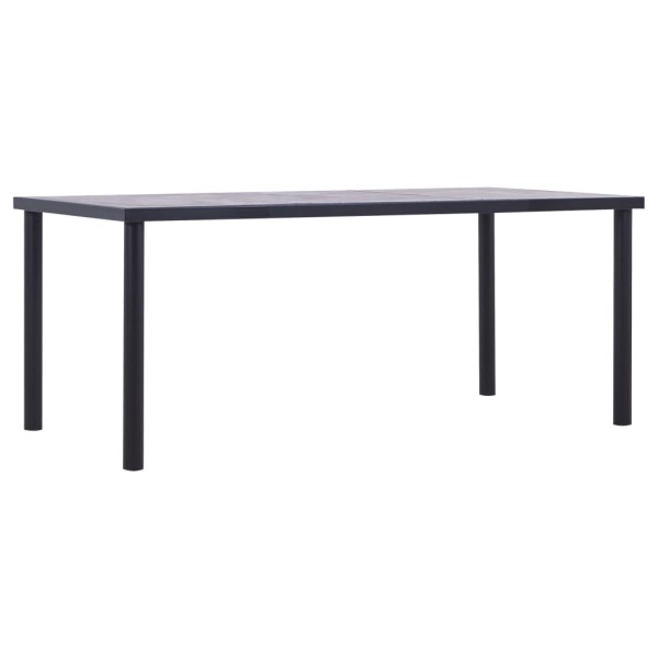 Dining table, black and concrete gray, 180x90x75cm, MDF