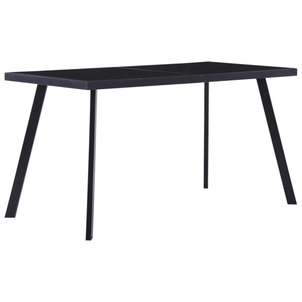 Dining table, black, 140x70x75cm, tempered glass