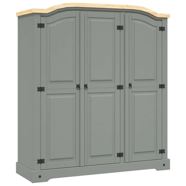 Wardrobe, gray, Mexican pine, Corona, 3 doors