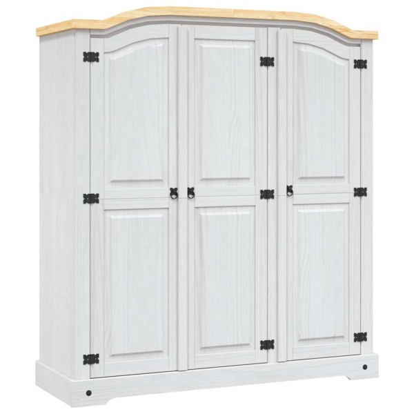 Wardrobe, white, Mexican pine, Corona, 3 doors