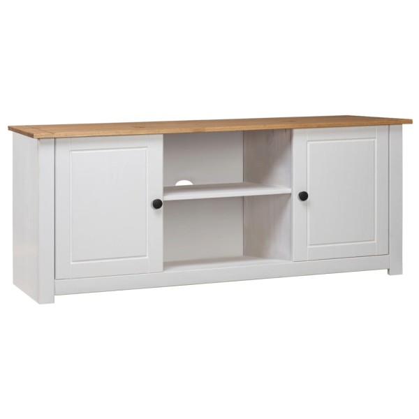 TV cabinet Panama, white, 120x40x50cm, solid pine