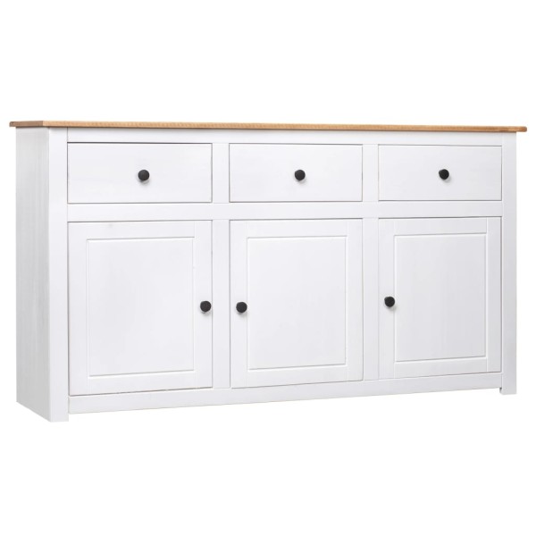 Side cabinet, white sp., 135x40x80cm, pine wood. array