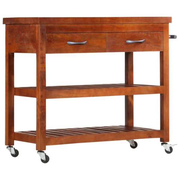 Kitchen trolley, 100x48x89cm, solid acacia wood