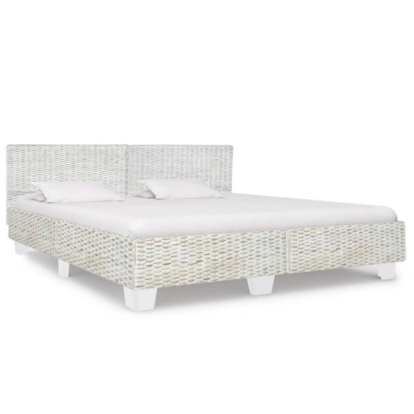 Bed frame, gray, 180x200cm, natural rattan