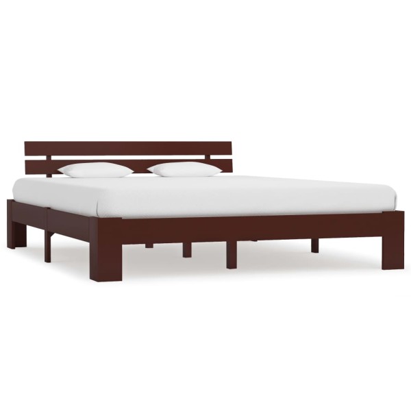 Bed frame, dark brown width, 180x200 cm, pine wood. array