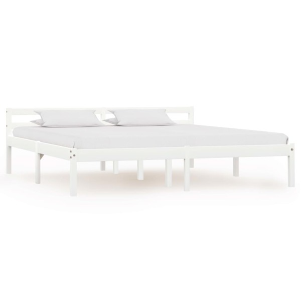 Bed frame, white, 180x200 cm, solid pine wood