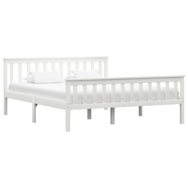 Bed frame, white, 160x200cm, solid pine wood