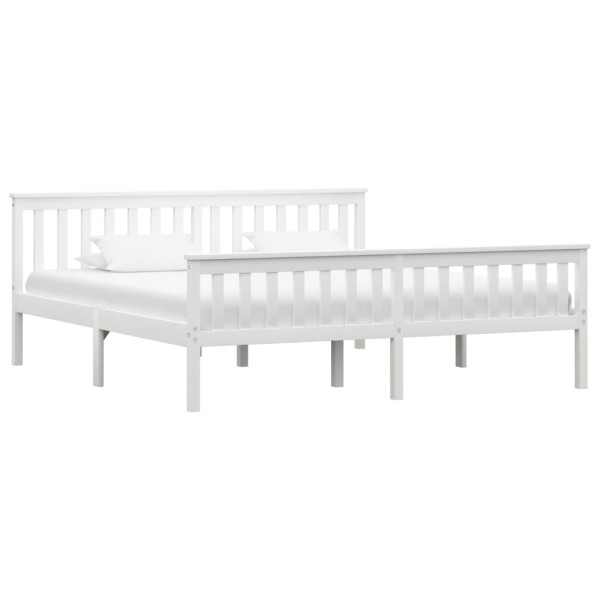 Bed frame, white, 180x200cm, solid pine wood