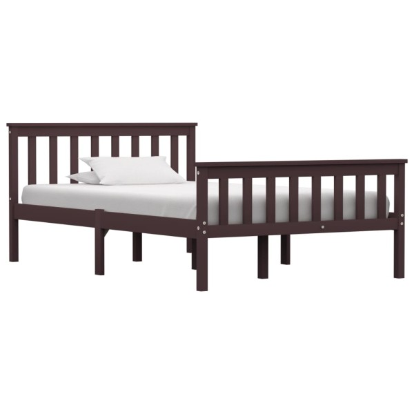 Bed frame, dark brown, 120x200cm, solid pine