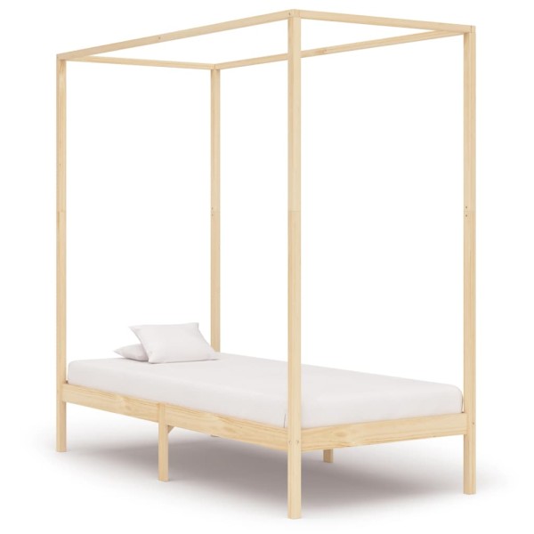 Bed frame with canopy, 100x200 cm, solid pine wood