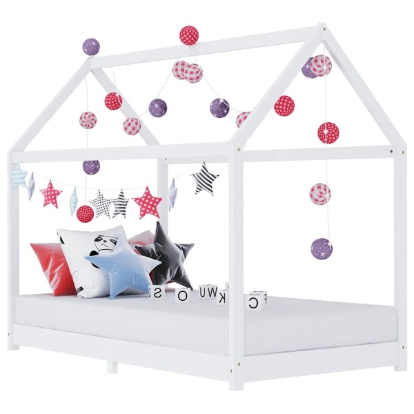 Children's bed frame, white, 90x200cm, solid pine