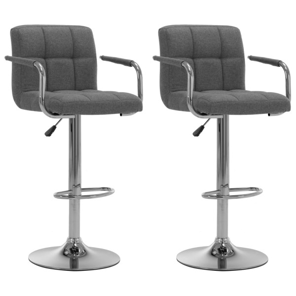 Bar stools, 2 pcs., light gray color, fabric