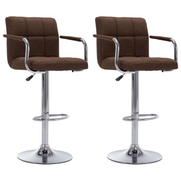 Bar stools, 2 pcs., brown color, fabric