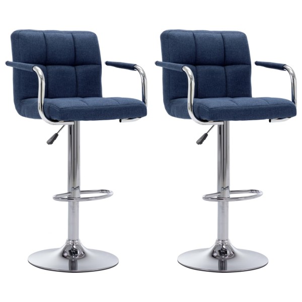 Bar stools, 2 pcs., blue color, fabric