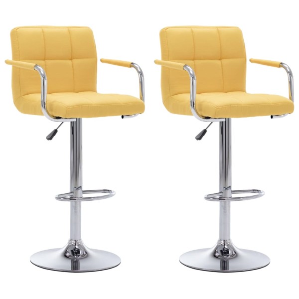 Bar stools, 2 pcs., yellow color, fabric