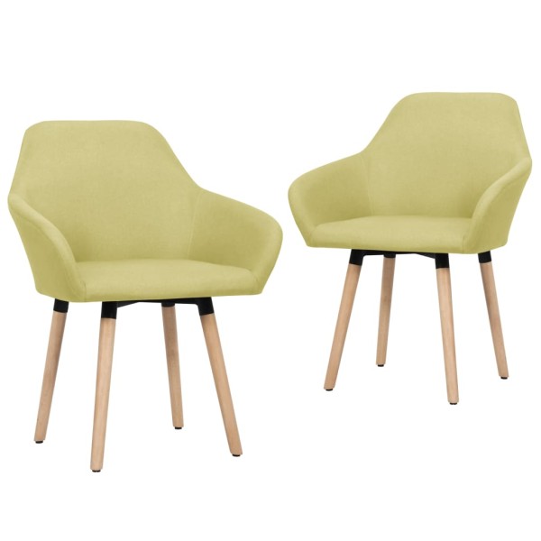 Dining room chairs, 2 pcs., green color, fabric