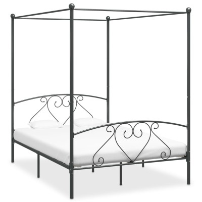 Bed with canopy, gray,...