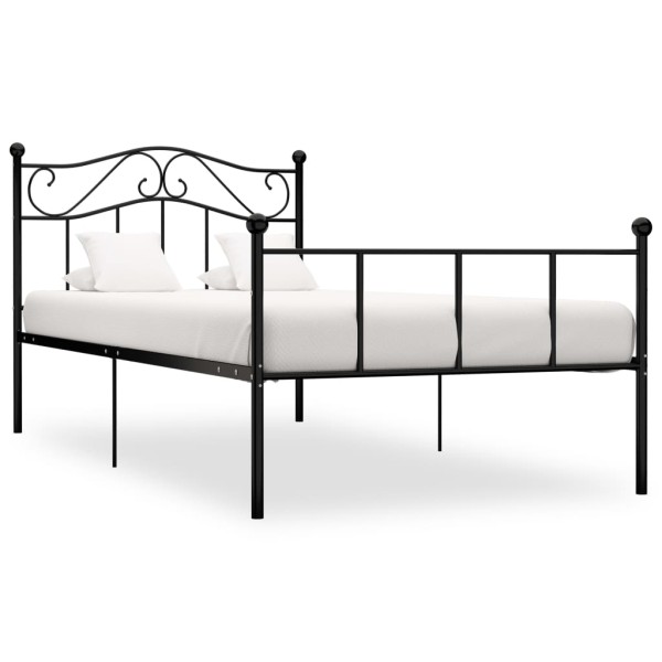 Bed frame, black, 100x200cm, metal
