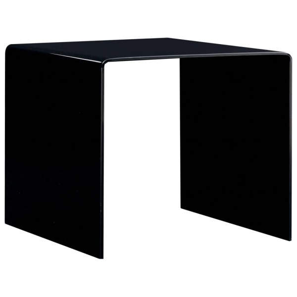 Coffee table, black, 50x50x45cm, tempered glass