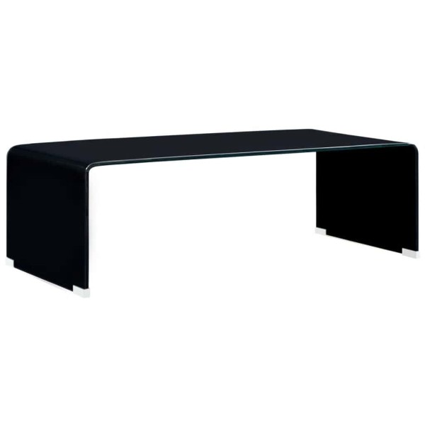 Coffee table, black, 98x45x31cm, tempered glass