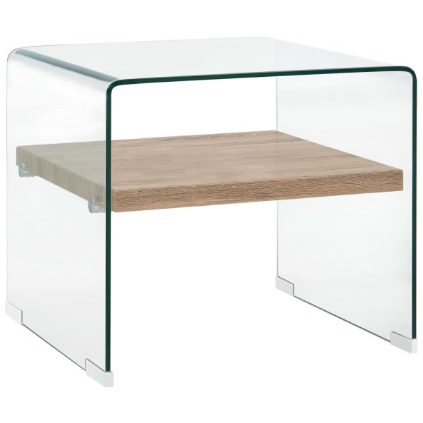 Coffee table, transparent, 53x50x45cm, tempered glass