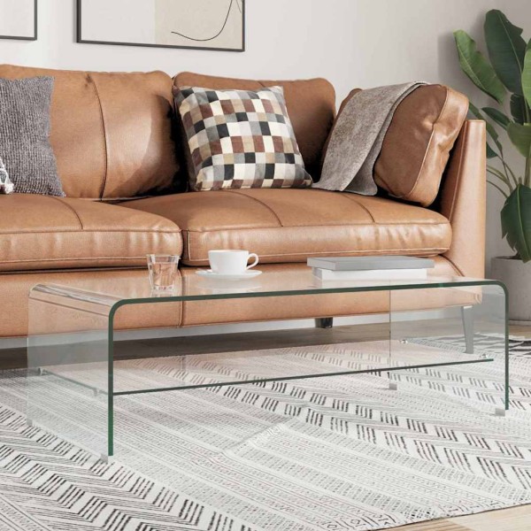 Coffee table, transparent, 98x45x31 cm, tempered glass