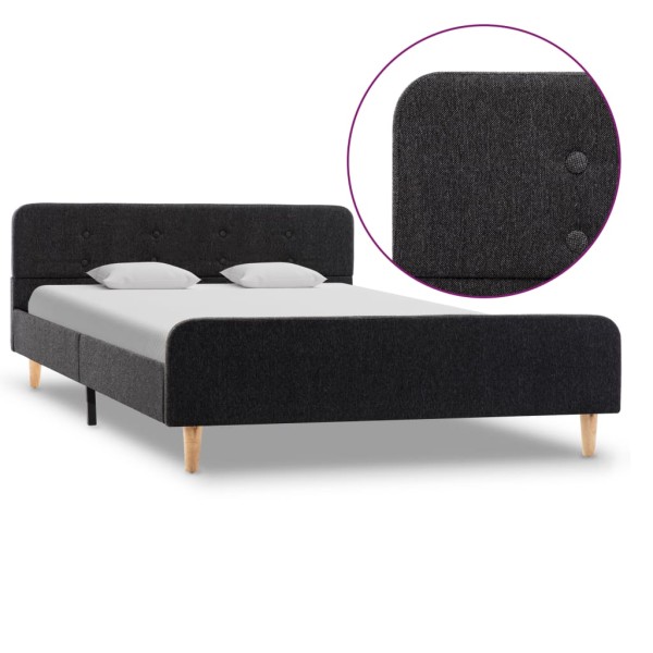 Bed frame, dark gray, 120x200 cm, burlap