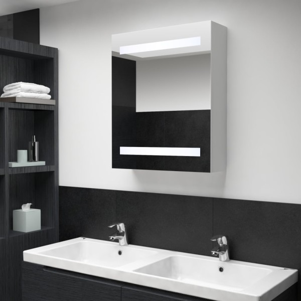 Mirror bathroom cabinet with LED lighting, 50x13.5x60 cm