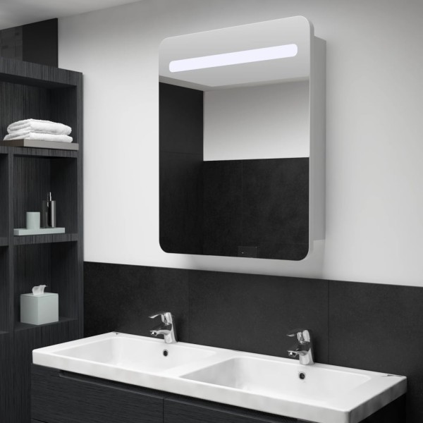 Mirror bathroom cabinet with LED lighting, 60x11x80cm