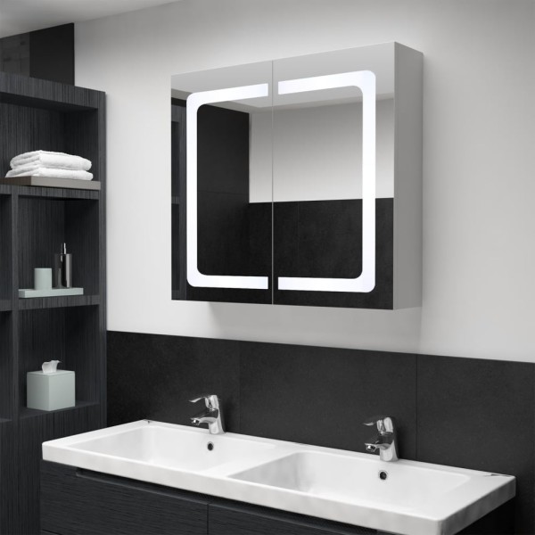 Mirror bathroom cabinet with LED lighting, 80x12.2x68cm