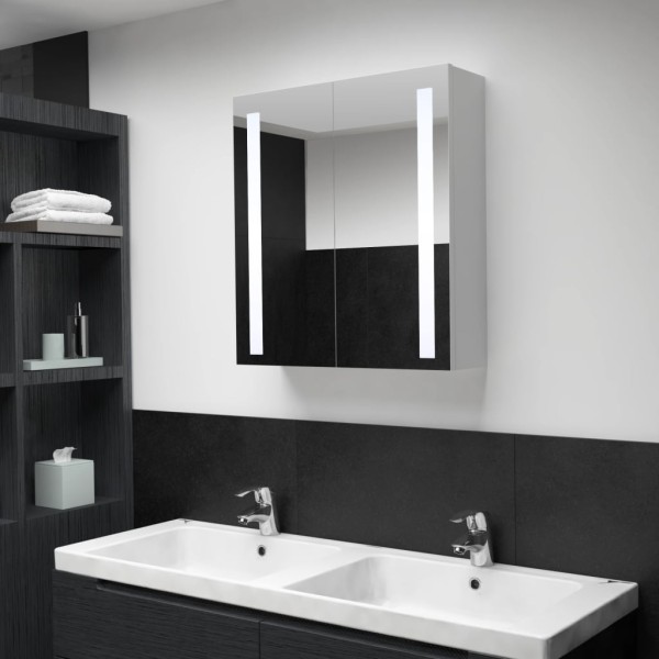 Mirror bathroom cabinet with LED lighting, 60x14x62cm