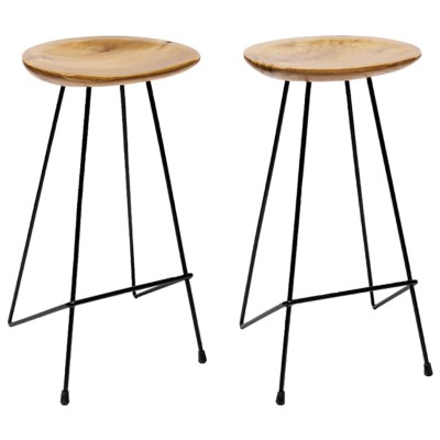 Bar stools, 2 pcs., solid...