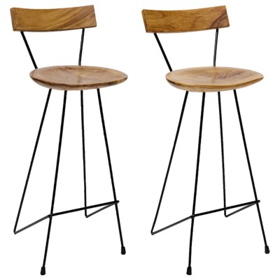 Bar stools, 2 pcs., solid...
