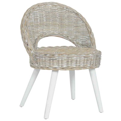 Armchair, white, Kubu rattan