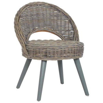 Armchair, gray, Kubu rattan